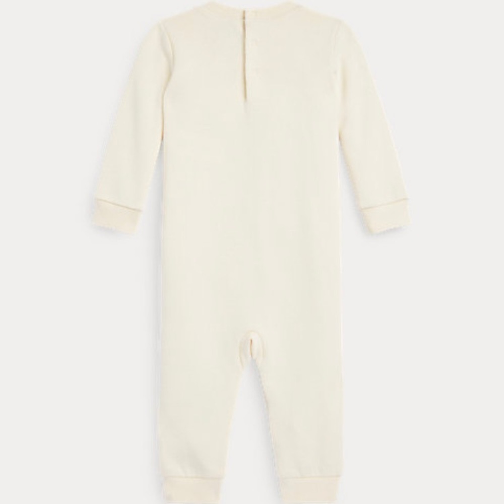 Ralph Lauren Baby Girls Polo Bear Fleece Coverall Ivory NWT - Picture 2 of 3